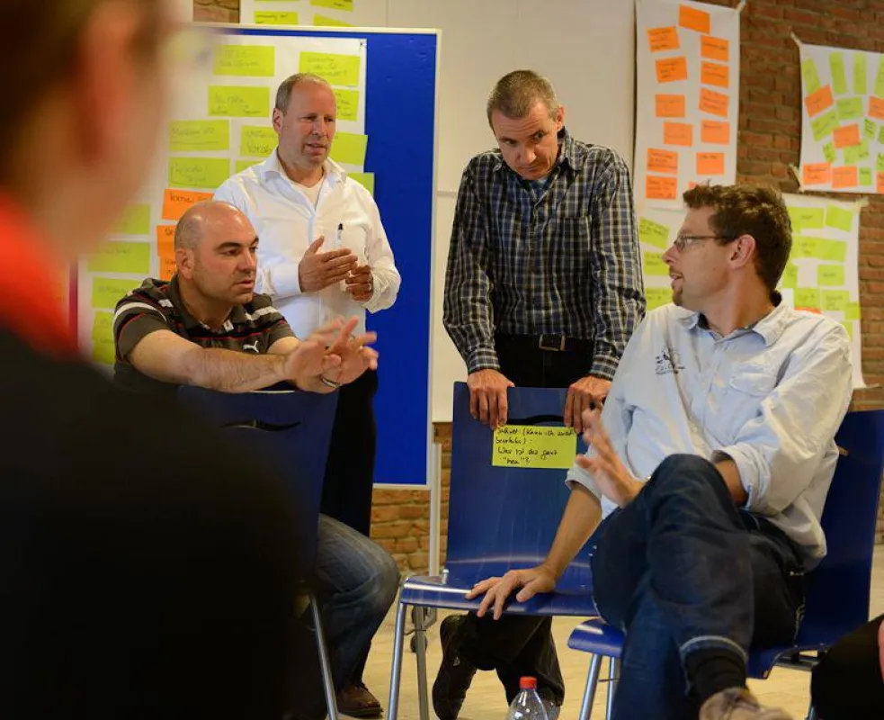Intensive Gespräche in den Workshops mit den drei Autoren