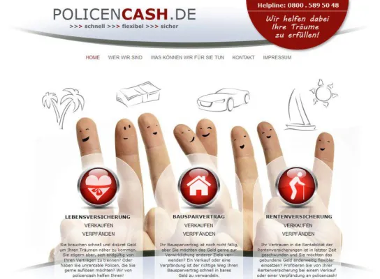 Policencash mit neuem Online-Auftritt und TOP-Dienstleistungen Bild: Policencash mit neuem Online-Auftritt und TOP-Dienstleistungen