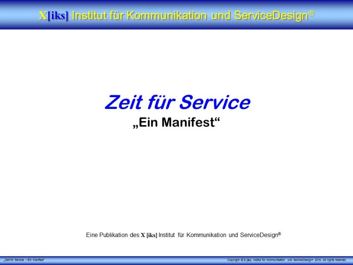 Manifest „Zeit für Service“