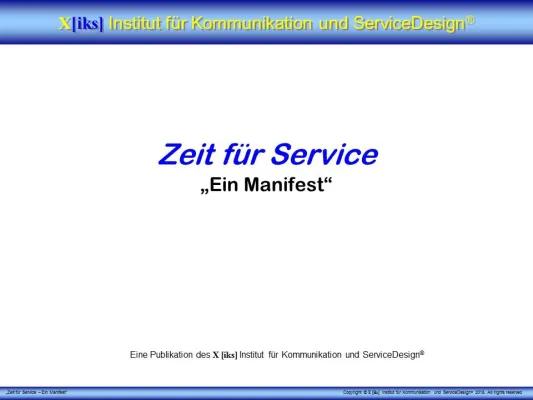 „Zeit für Service“ – Ein Manifest Bild: „Zeit für Service“ – Ein Manifest