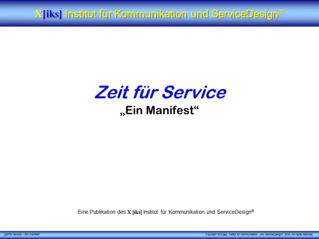 Bild: „Zeit für Service“ – Ein Manifest