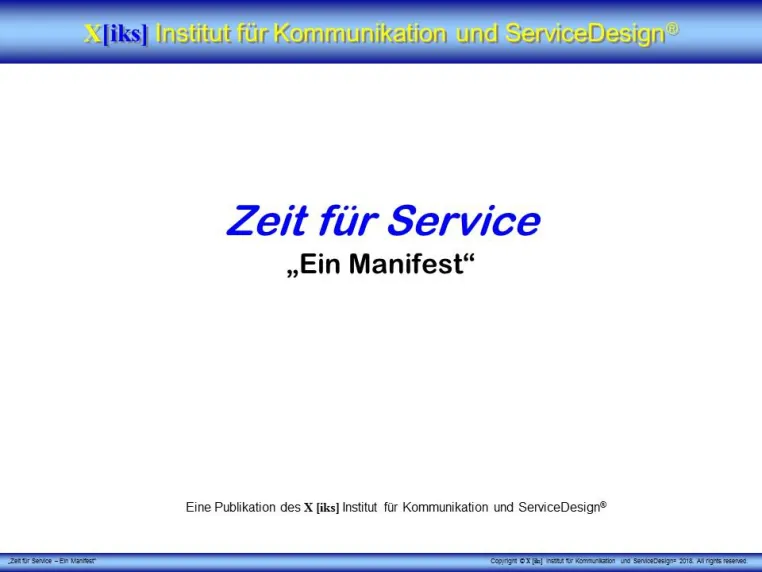 Bild: „Zeit für Service“ – Ein Manifest