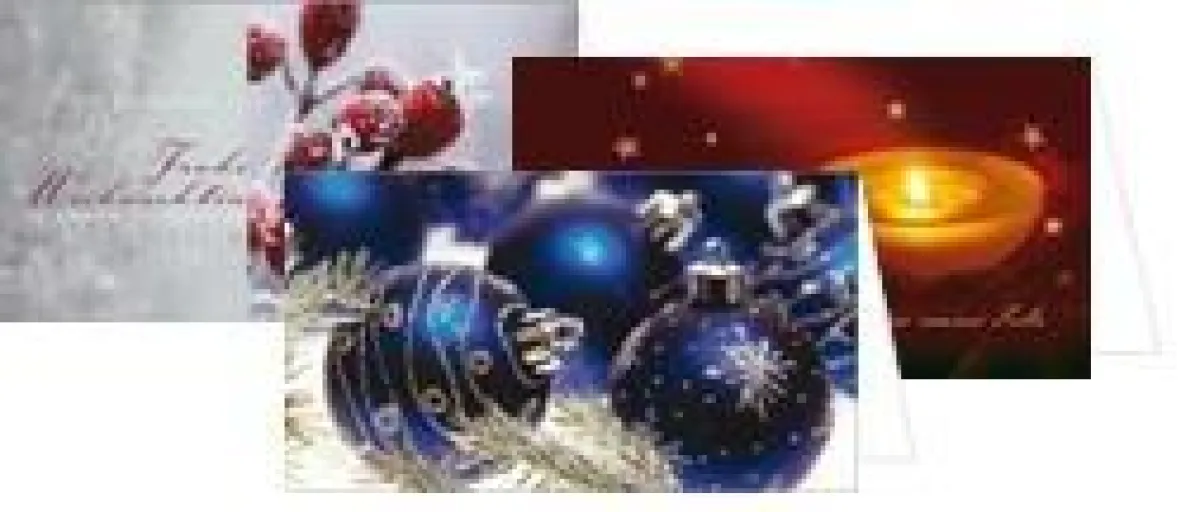 Stilvolle Karten für Ihre Weihnachtsaktion erfreuen Ihre Kunden.