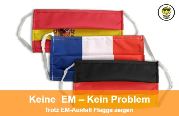 Bild: Schutzmasken mit Länderflagge zeigen Nationalstolz