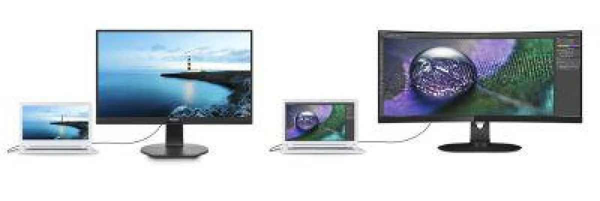 Die neuen Philips Monitore 349P7FUBEB und 272B7QUPBEB mit USB-C-Dockingstation