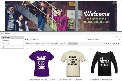 Spreadshirt eröffnet Online-Store bei Rakuten Bild: Spreadshirt eröffnet Online-Store bei Rakuten