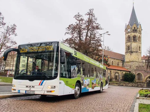 Bild: Wartburgmobil-Stadtbus Eisenach in Welterbe-Design