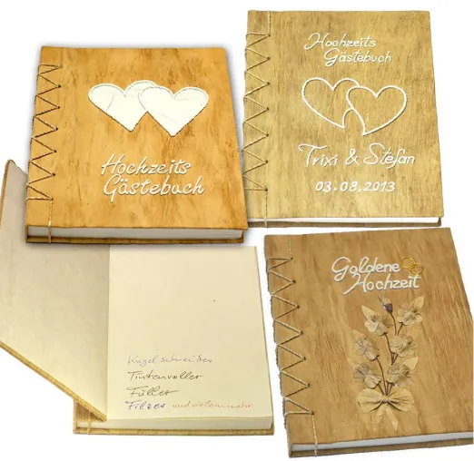 Hochzeitsgästebuch, handgemacht und einzigartig. Bild: Hochzeitsgästebuch, handgemacht und einzigartig.