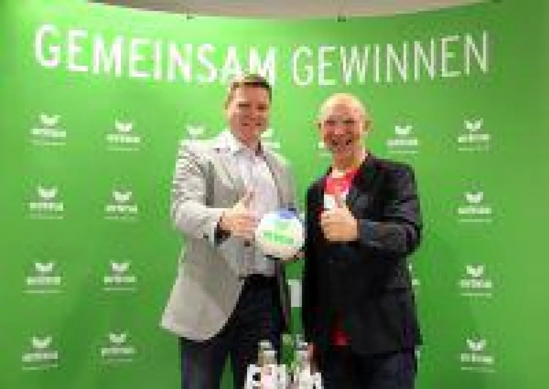 MT-Vorstand Axel Geerken & ERIMA Geschäftsführer Wolfram Mannherz bei der Pressekonferenz zur Bekanntgabe der Partnerschaft