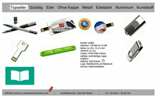 Bild: Die eigene USB-Stick-Webgalerie für die Website