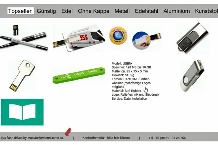 Bild: Die eigene USB-Stick-Webgalerie für die Website