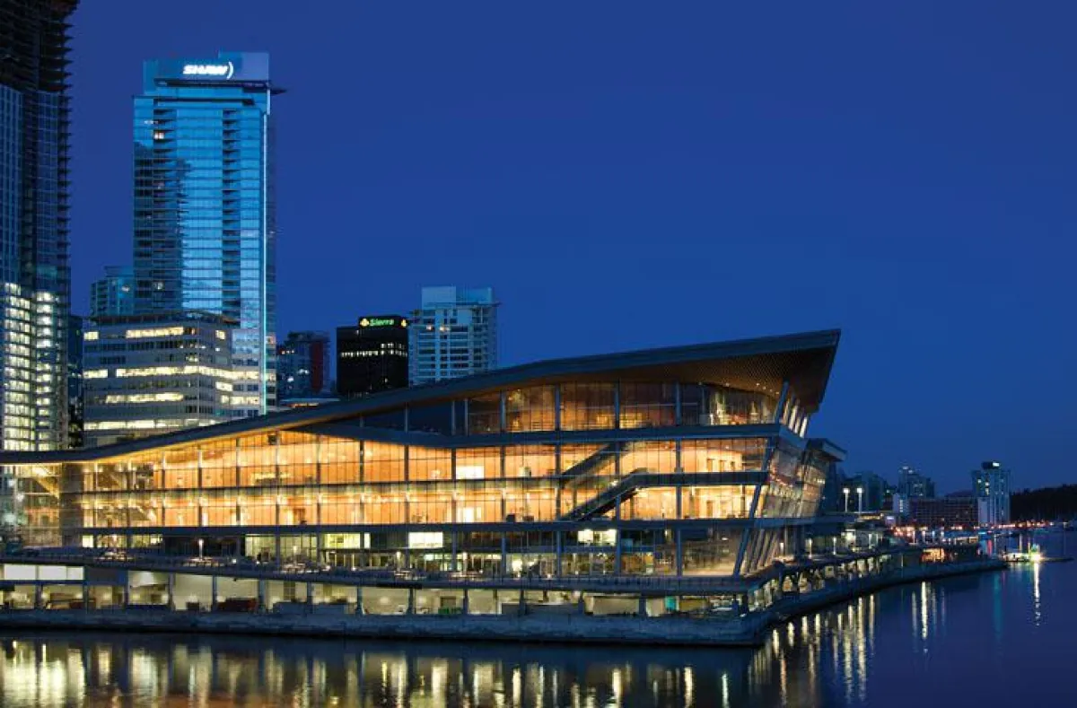 Vancouver Convention Centre at night