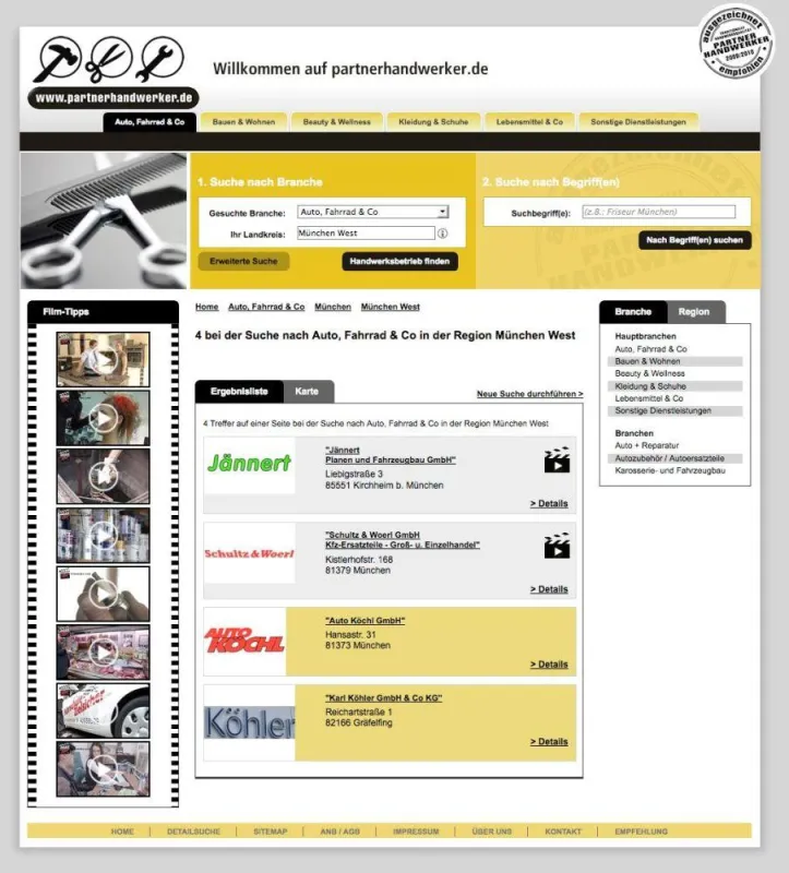 www.partnerhandwerker.de – zuverlässige Handwerker suchen und finden!