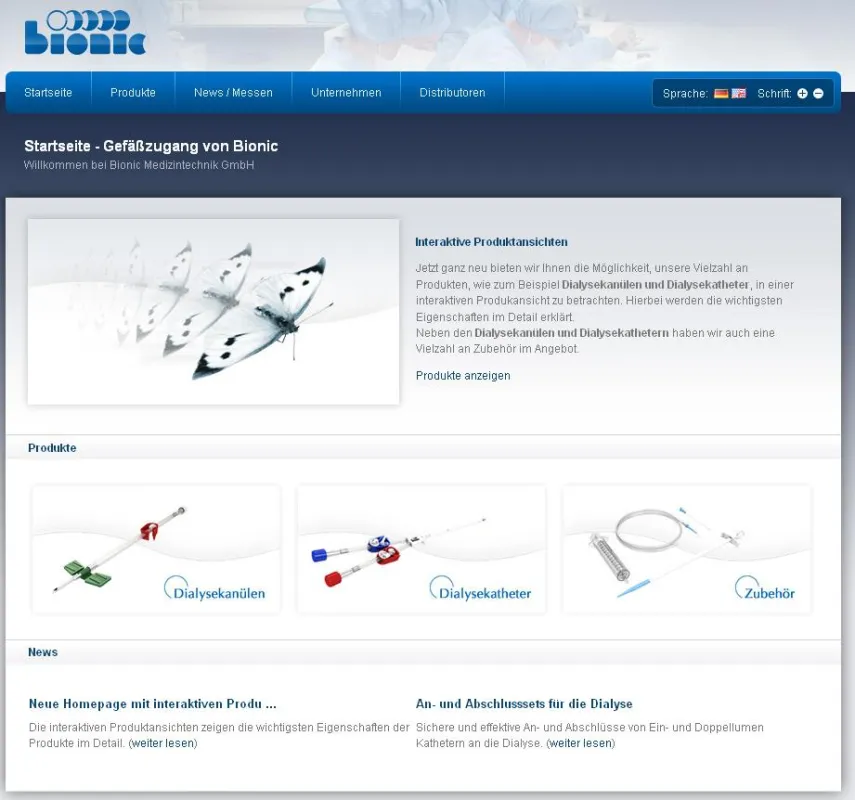 Website Gefäßzugang