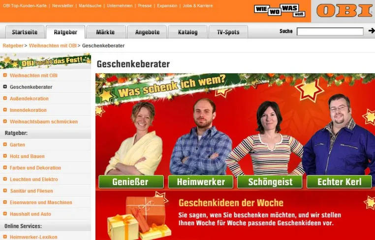 denkwerk beschert OBI weihnachtliches Online-Special Bild: denkwerk beschert OBI weihnachtliches Online-Special