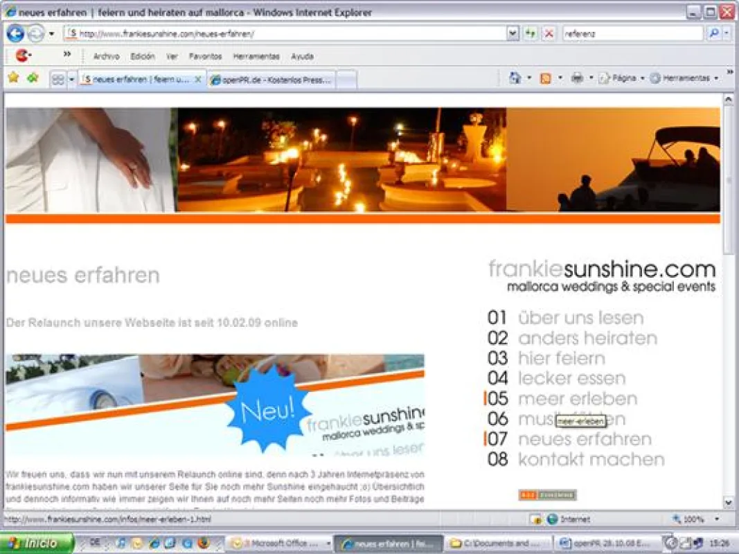 Neue Internetpräsenz von frankieusunshine.com