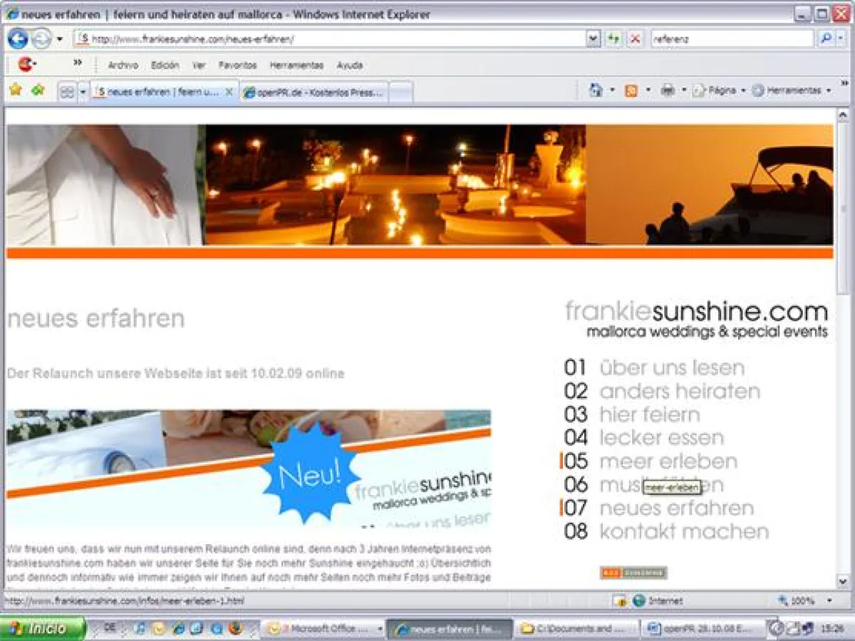 Neue Internetpräsenz von frankieusunshine.com