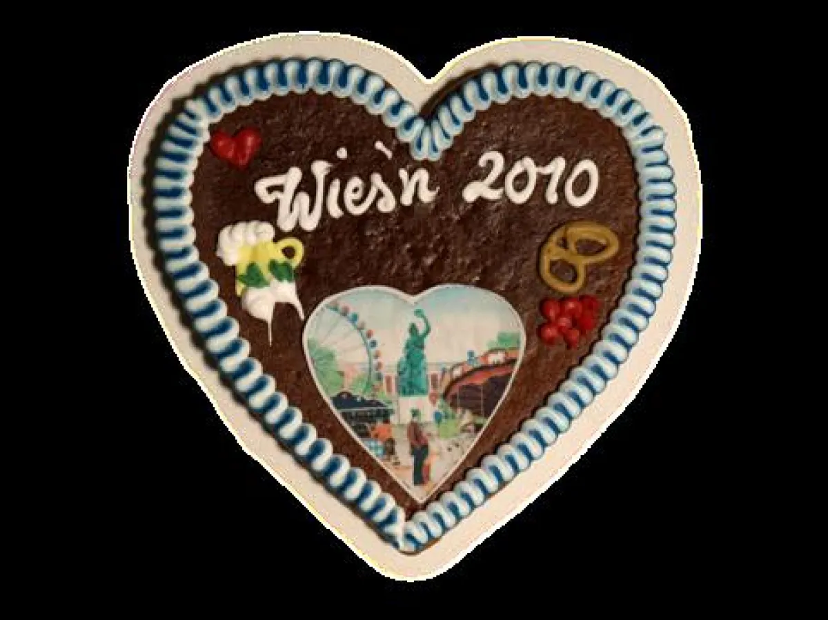 Nostalgisches Lebkuchenherz mit Motiv Oktoberfest 2010