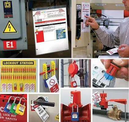 Bild: Lockout-Tagout Absperrungen, Verriegelungen und Sicherheitskennzeichnung