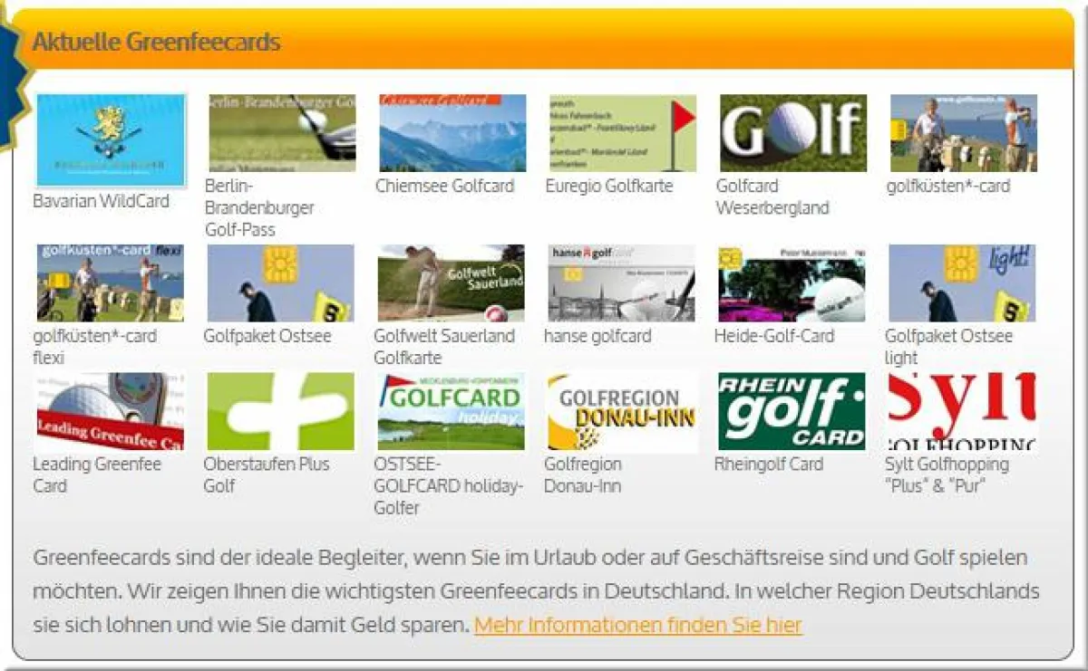 Der große Vergleich:Greenfeecards | greenfee24.de Deutschlands Nummer 1 Golfportal