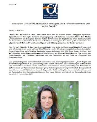 Bild: Charity mit CHRISTINE NEUBAUER im August 2011 – Promis lernen für den guten Zweck