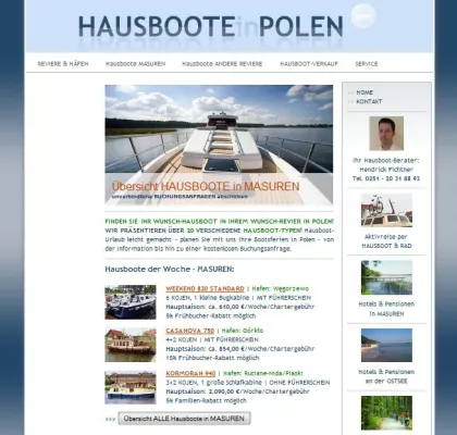 Bild: Reiseagentur welcome2poland.com übernimmt Hausboot-Portal für Polen polen-hausboote.de