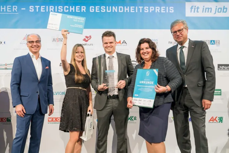 Bild: SinnWin BGF Kundin Weststeirische Saubermacher gewinnt steirischen Gesundheitspreis "Fit im Job" 2019