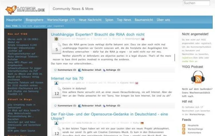 Bild: Update der Web 2.0 Nachrichten-Community YiGG erschienen