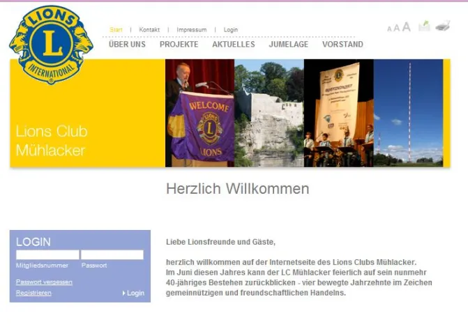 Bild: Neue Webseite des Lions Club Mühlacker online