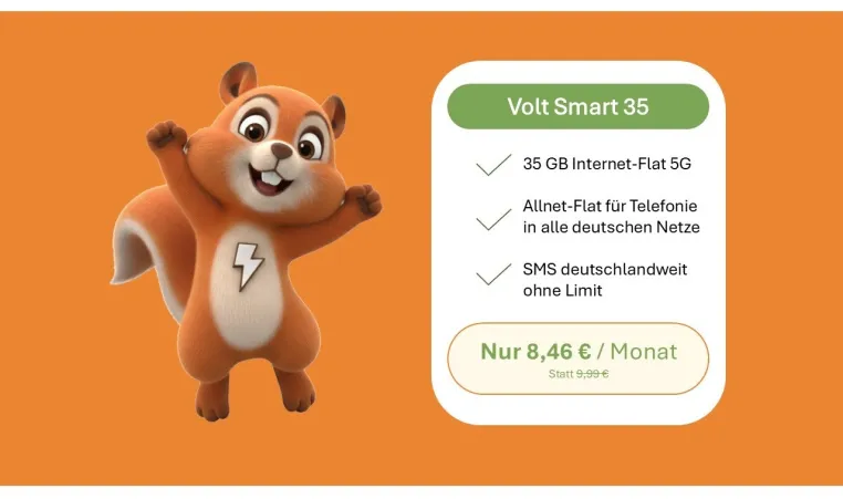 Primavolt startet Mobilfunk Tarif „Volt Smart 35“ Bild: Primavolt startet Mobilfunk Tarif „Volt Smart 35“