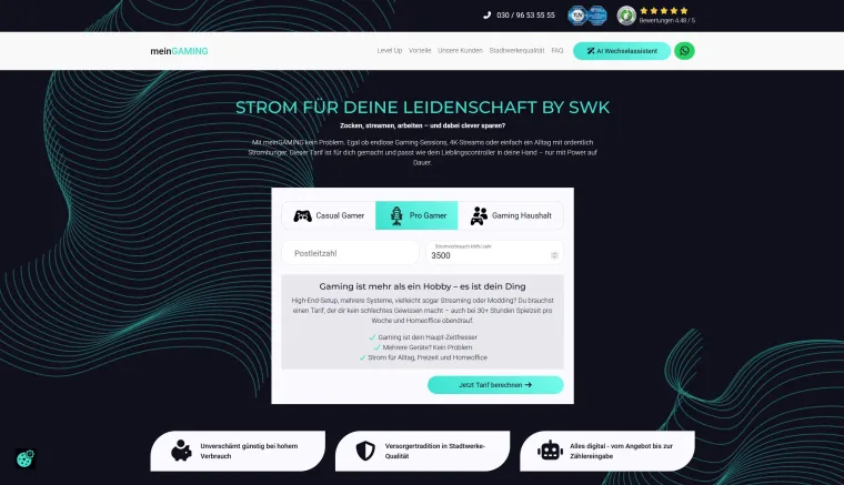 Bild: „meinGAMING Strom“: von der Gaming-Community für die Gaming-Community