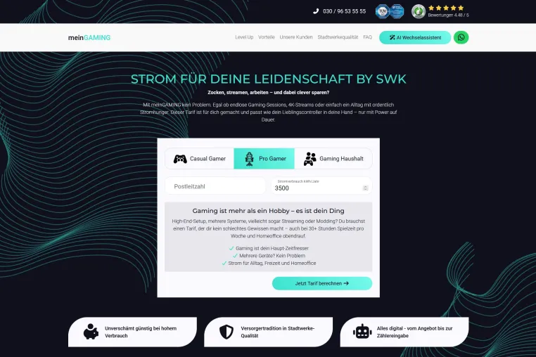 „meinGAMING Strom“: von der Gaming-Community für die Gaming-Community Bild: „meinGAMING Strom“: von der Gaming-Community für die Gaming-Community