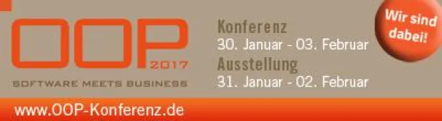 Bild: ITech Progress traditionsgemäß als Silbersponsor mit Stand und Vorträgen auf der OOP 2017 in München
