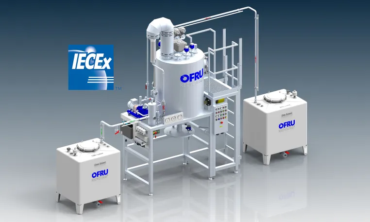 Bild: Innovation im Umweltschutz: OFRU Recyclinganlagen für Lösungsmittel erhalten IECEx-Zertifizierung