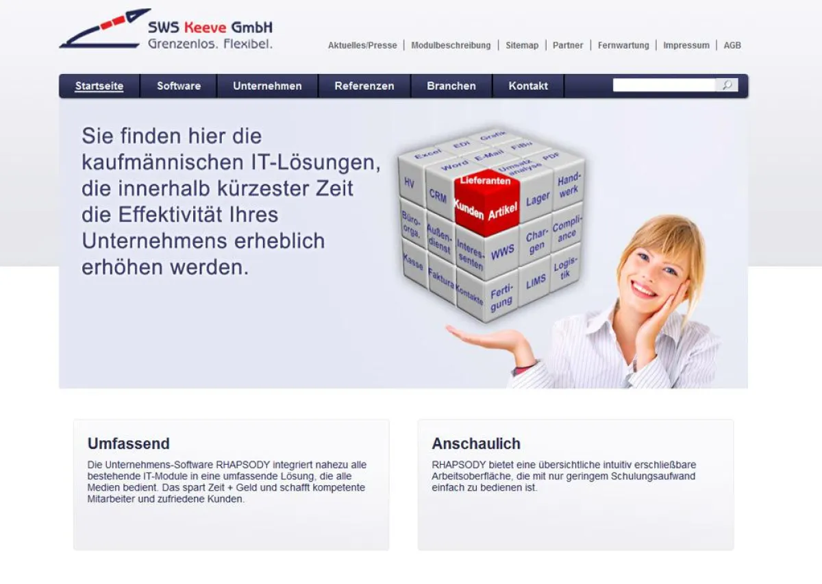 Neue Startseite der SWS Keeve GmbH