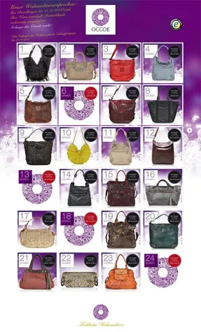 Bild: Tolle XMAS-Aktionen mit dem Designer-Taschen Adventskalender von OCCOE sichern