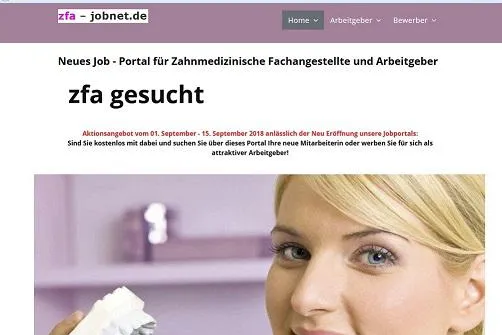 Neues Job-Portal für Zahnmedizinische Fachangestellte Online Bild: Neues Job-Portal für Zahnmedizinische Fachangestellte Online