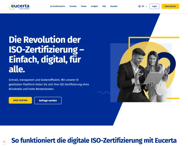 Bild: EUCERTA AG startet deutsche Tochter und bringt ISO-Zertifizierung für KMU auf bis zu 48 Stunden