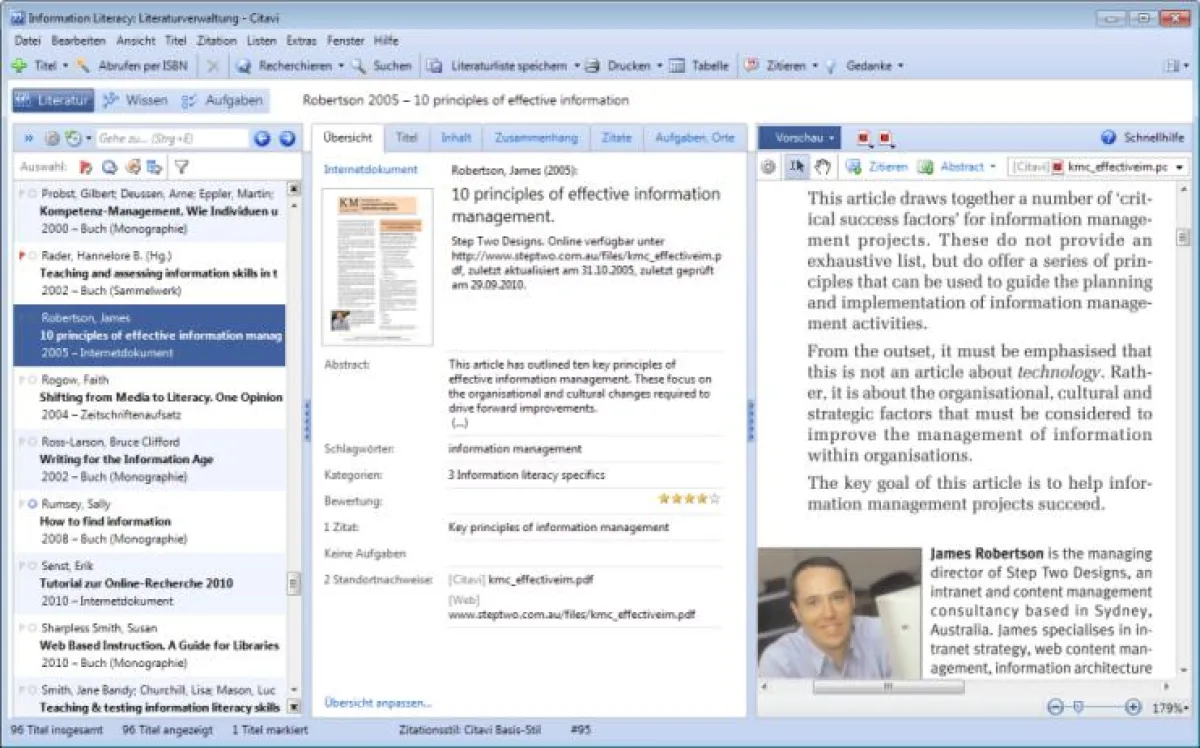 Literatur mit Citavi verwalten - jetzt auch im Team