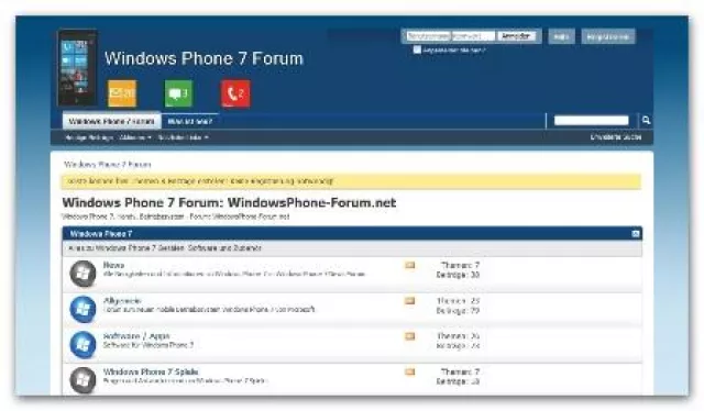Bild: Das Forum für Windows Phone 7