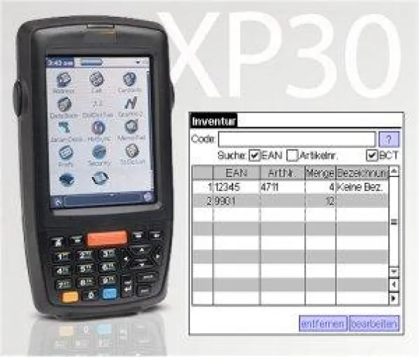Bild: Barcode PDA mit Standard-Softwarelösungen für Industrie, Handel, Gewerbe, Krankenhäuser und Labore