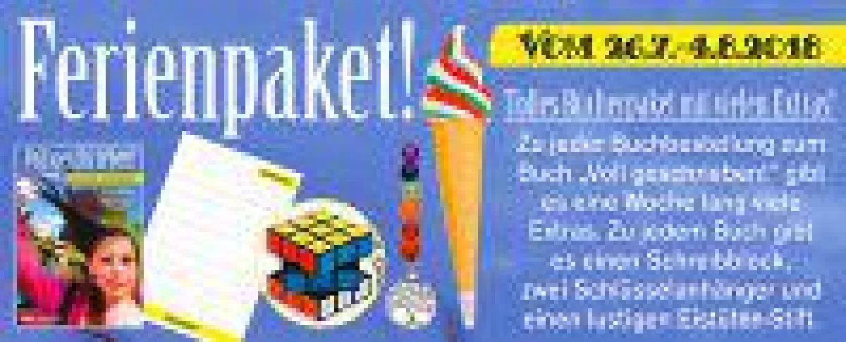 Ferienpaket! Vom 26.7.-4.8.2018. Tolles Bücherpaket mit vielen Extras!