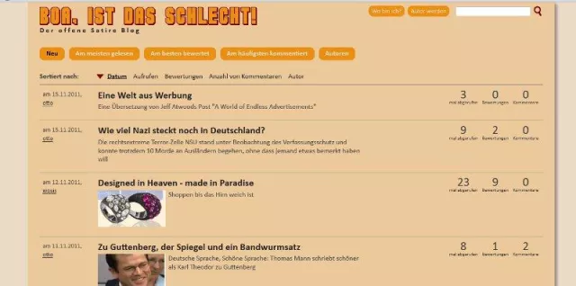 Bild: Mit Boa-Ist-das-Schlecht.de startet eine bemerkenswerte neue Blogging-Plattform