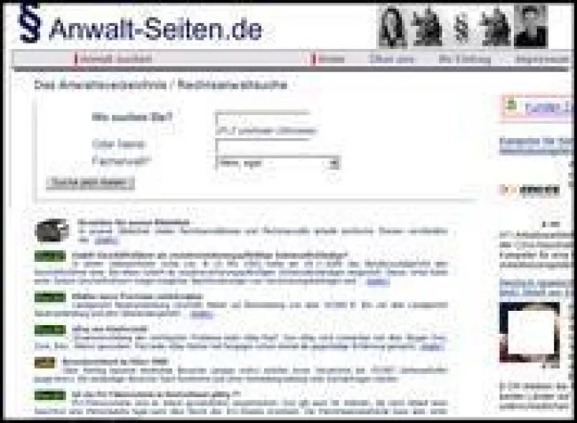 Bild: Anwalt-Seiten.de rückt vor auf Platz 2 unter den Online-Anwaltsverzeichnissen