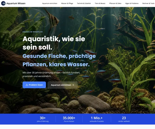 Neue Wissensplattform für Aquarianer: aquarium-wissen.de liefert fundierte Ratgeber kostenlos Bild: Neue Wissensplattform für Aquarianer: aquarium-wissen.de liefert fundierte Ratgeber kostenlos