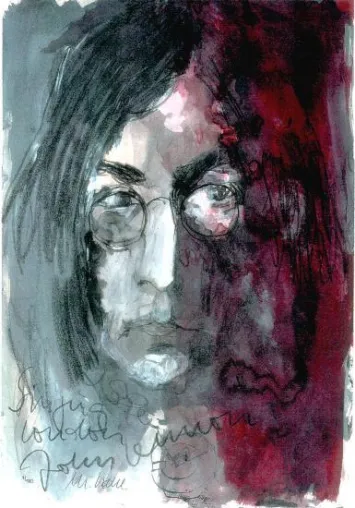 Bild: Lithographie zum Todestag von John Lennon