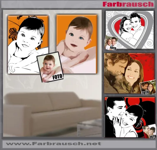 Bild: Persönliches Weihnachtsgeschenk: Porträt vom eigenen Foto im Retro- oder Pop-Art-Stil