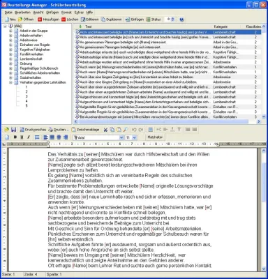 Bild: Beurteilungs-Manager 1.20: Beurteilungen für Schüler und Praktikanten schreiben
