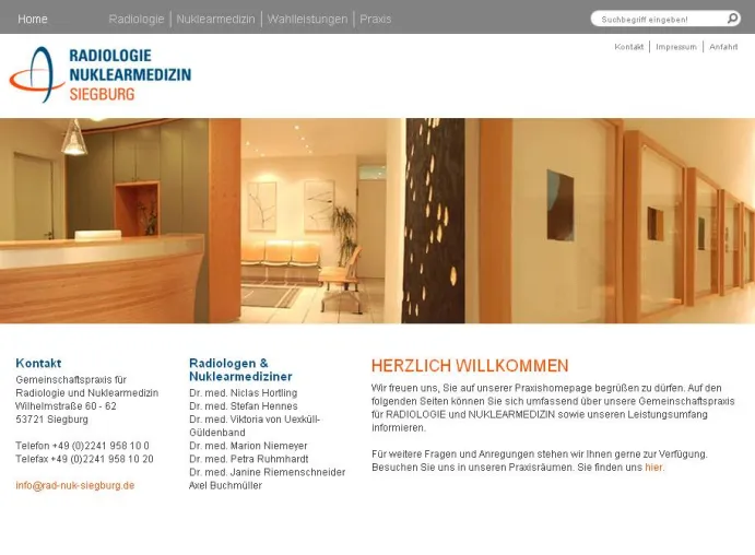 Bild: Radiologie Siegburg: Homepage mit vielen Informationen zur Radiologischen Diagnostik und Nuklearmedizin