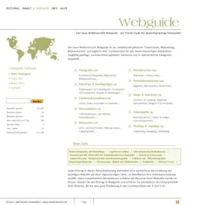 Weltenansicht-Webguide - Der neue Reise-Webkatalog Bild: Weltenansicht-Webguide - Der neue Reise-Webkatalog
